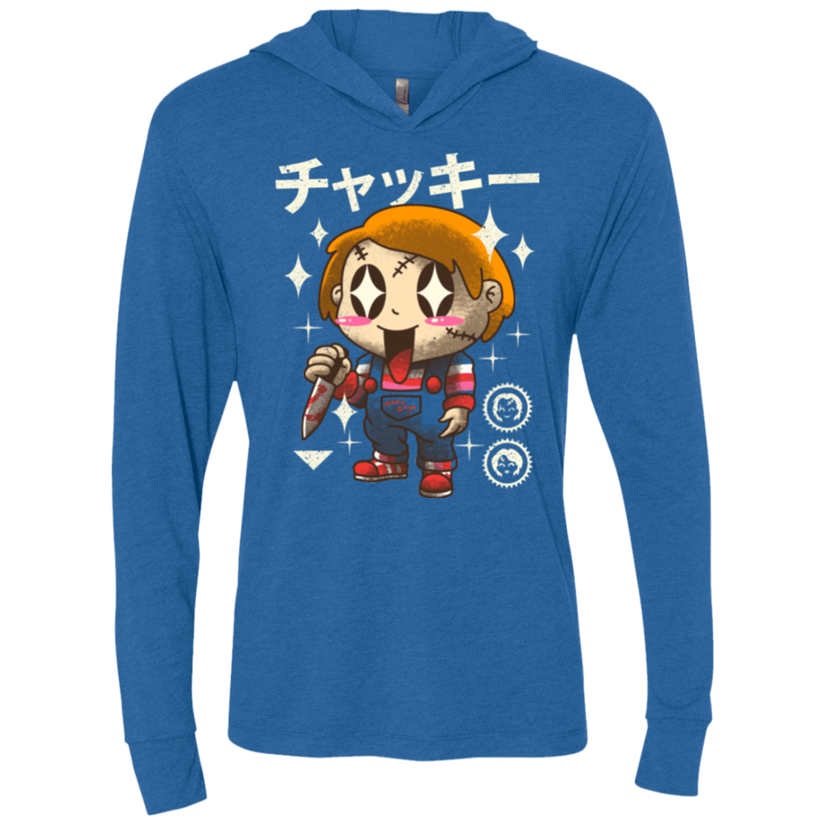 T-Shirts Vintage Royal / X-Small Kawaii Doll Triblend Long Sleeve Hoodie Tee