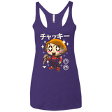 T-Shirts Purple / X-Small Kawaii Doll Women's Triblend Racerback Tank