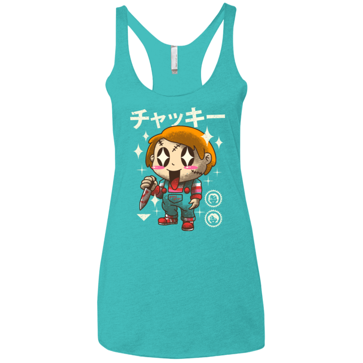 T-Shirts Tahiti Blue / X-Small Kawaii Doll Women's Triblend Racerback Tank