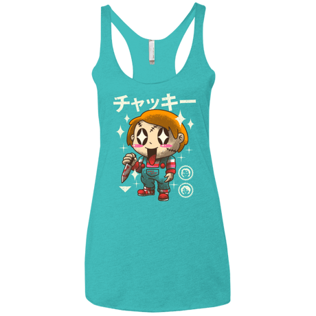 T-Shirts Tahiti Blue / X-Small Kawaii Doll Women's Triblend Racerback Tank