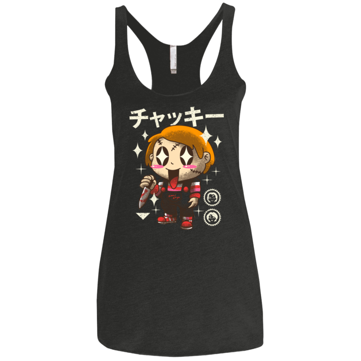 T-Shirts Vintage Black / X-Small Kawaii Doll Women's Triblend Racerback Tank