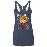 T-Shirts Vintage Navy / X-Small Kawaii Doll Women's Triblend Racerback Tank