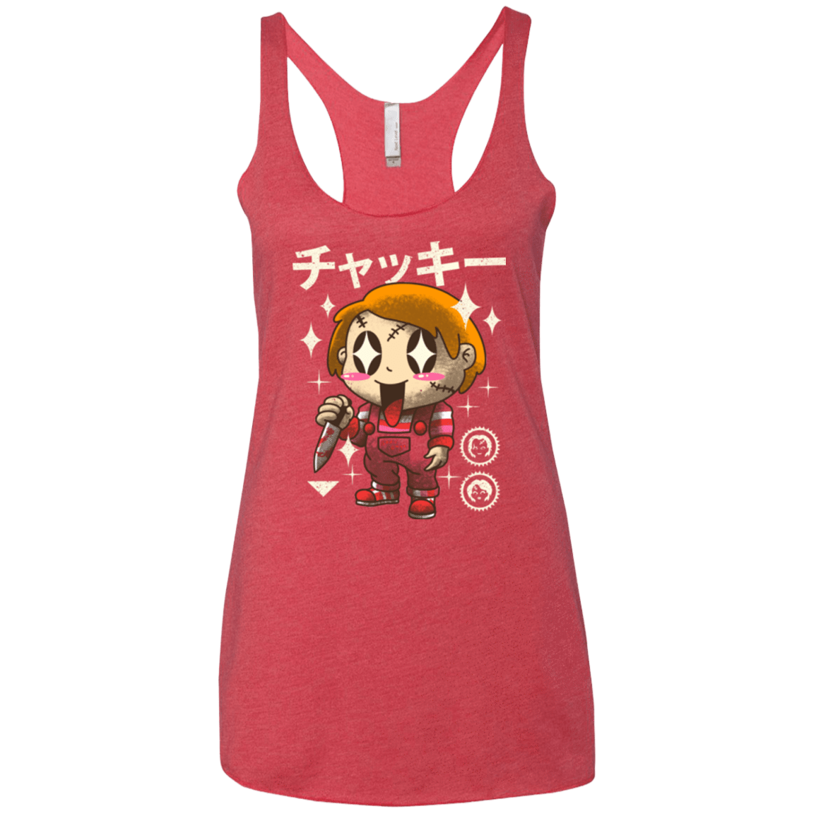 T-Shirts Vintage Red / X-Small Kawaii Doll Women's Triblend Racerback Tank
