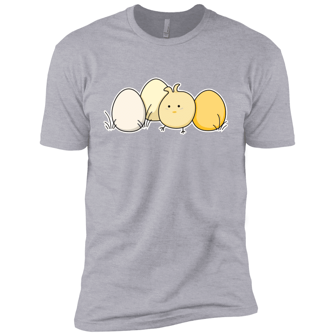 T-Shirts Heather Grey / YXS Kawaii Easter Chick and Eggs Boys Premium T-Shirt