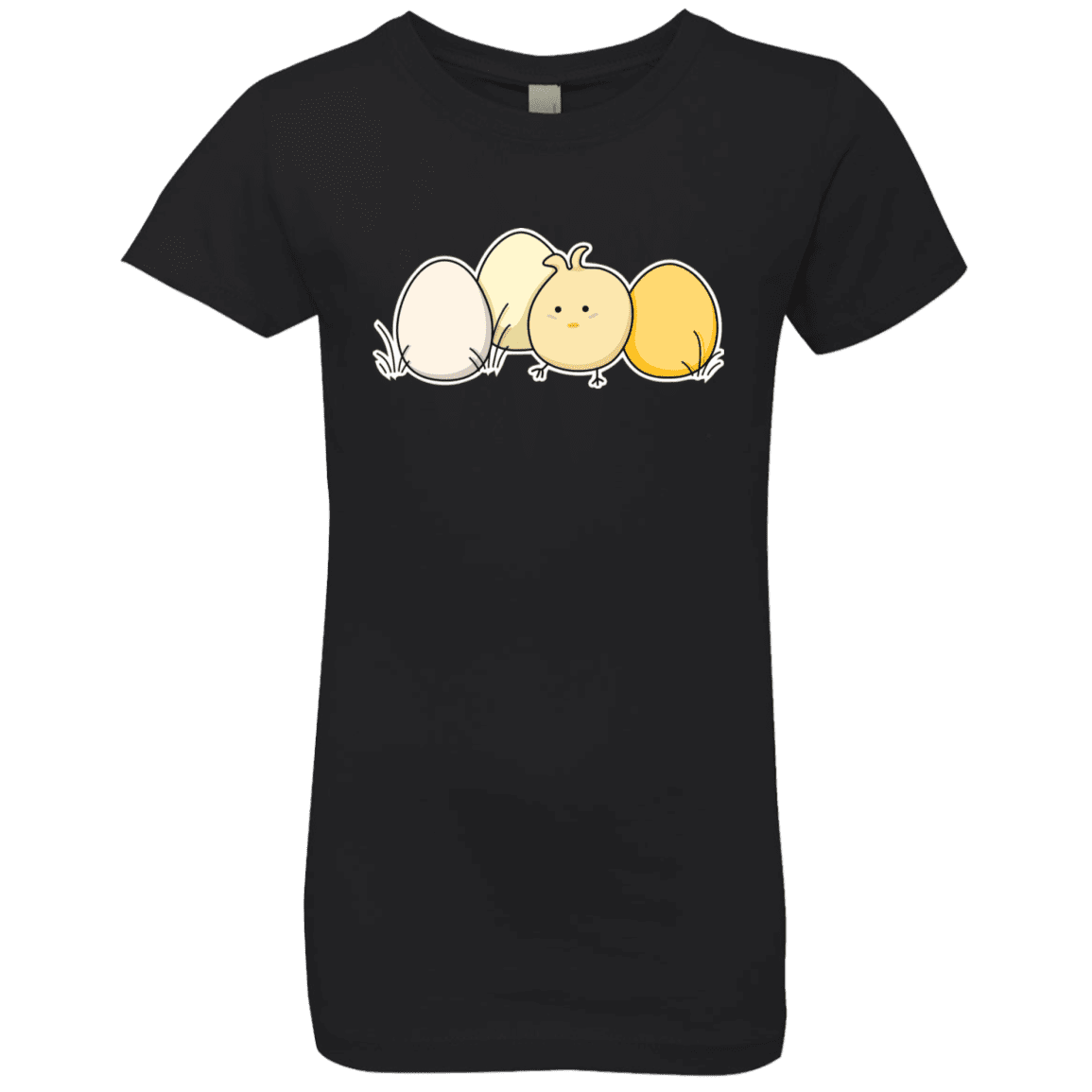 T-Shirts Black / YXS Kawaii Easter Chick and Eggs Girls Premium T-Shirt