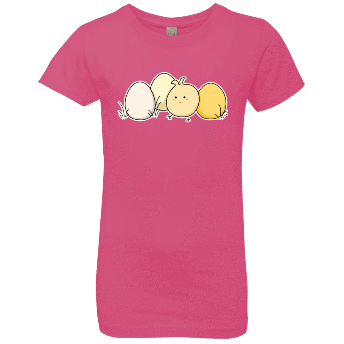 T-Shirts Hot Pink / YXS Kawaii Easter Chick and Eggs Girls Premium T-Shirt