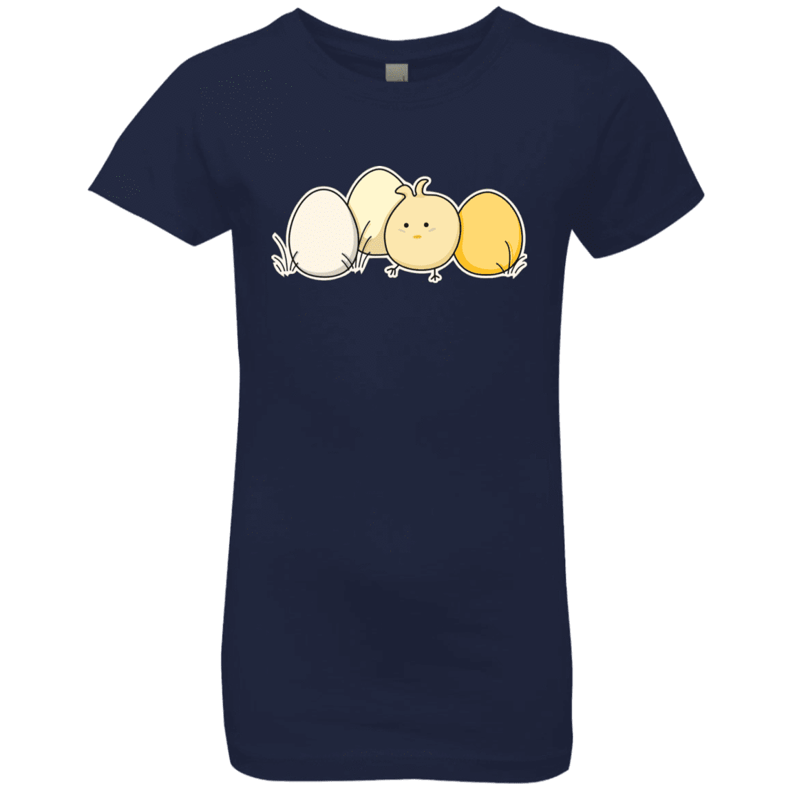 T-Shirts Midnight Navy / YXS Kawaii Easter Chick and Eggs Girls Premium T-Shirt