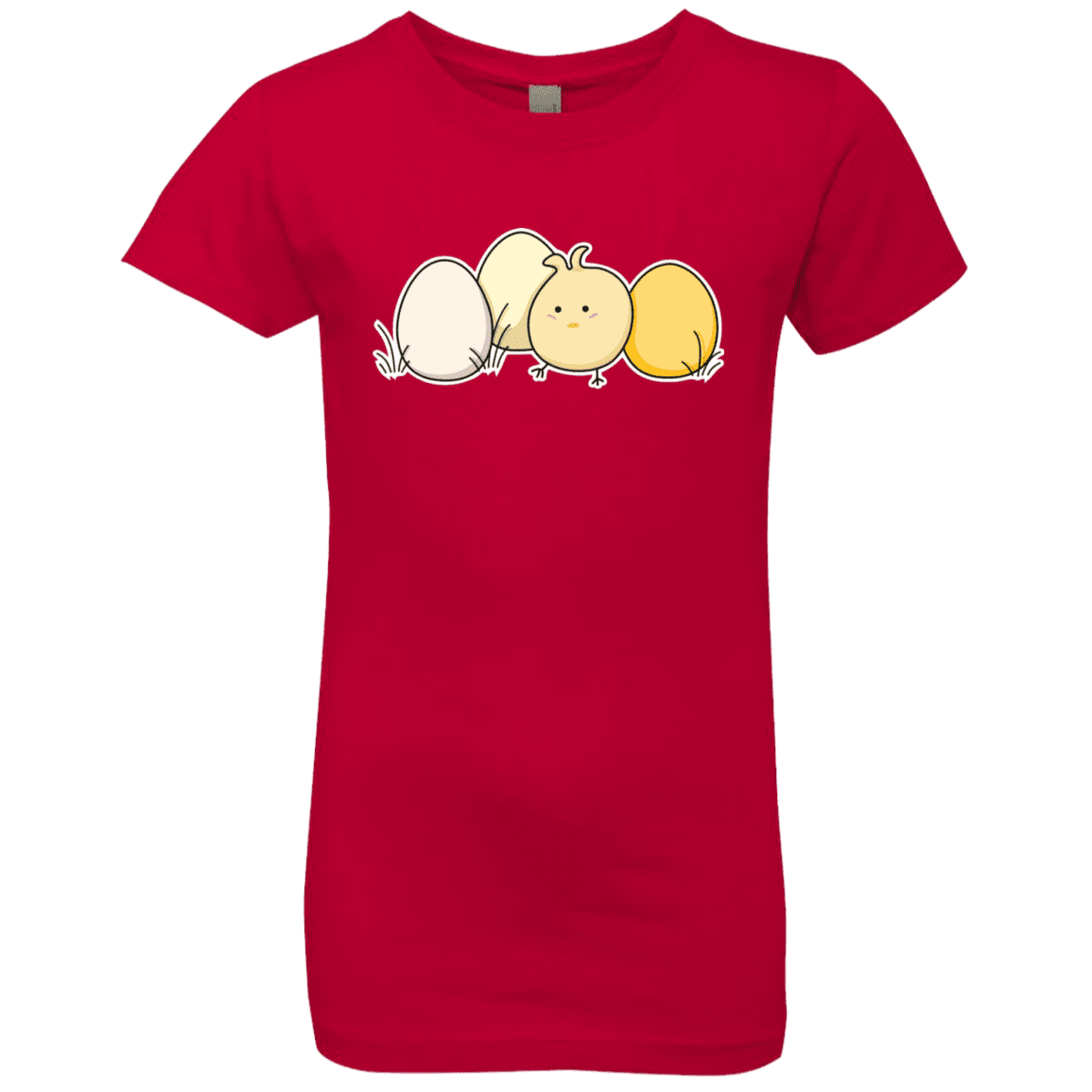 T-Shirts Red / YXS Kawaii Easter Chick and Eggs Girls Premium T-Shirt