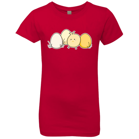 T-Shirts Red / YXS Kawaii Easter Chick and Eggs Girls Premium T-Shirt