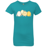 T-Shirts Tahiti Blue / YXS Kawaii Easter Chick and Eggs Girls Premium T-Shirt