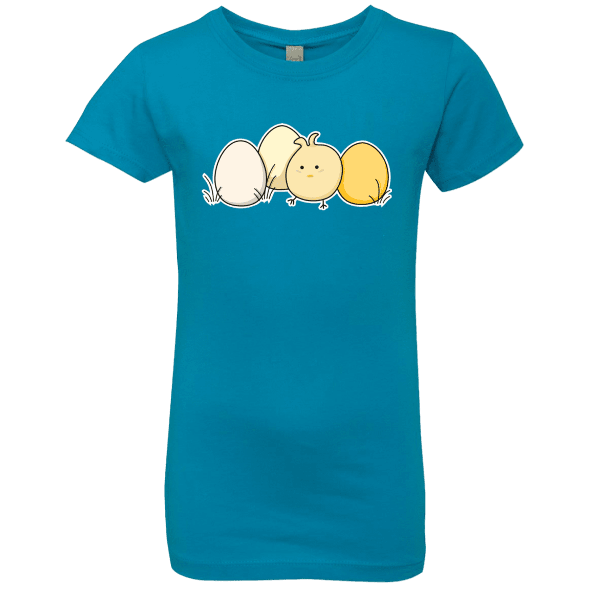 T-Shirts Turquoise / YXS Kawaii Easter Chick and Eggs Girls Premium T-Shirt