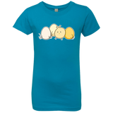 T-Shirts Turquoise / YXS Kawaii Easter Chick and Eggs Girls Premium T-Shirt