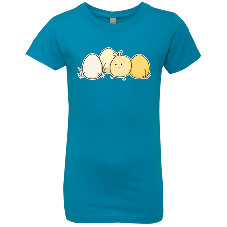 T-Shirts Turquoise / YXS Kawaii Easter Chick and Eggs Girls Premium T-Shirt