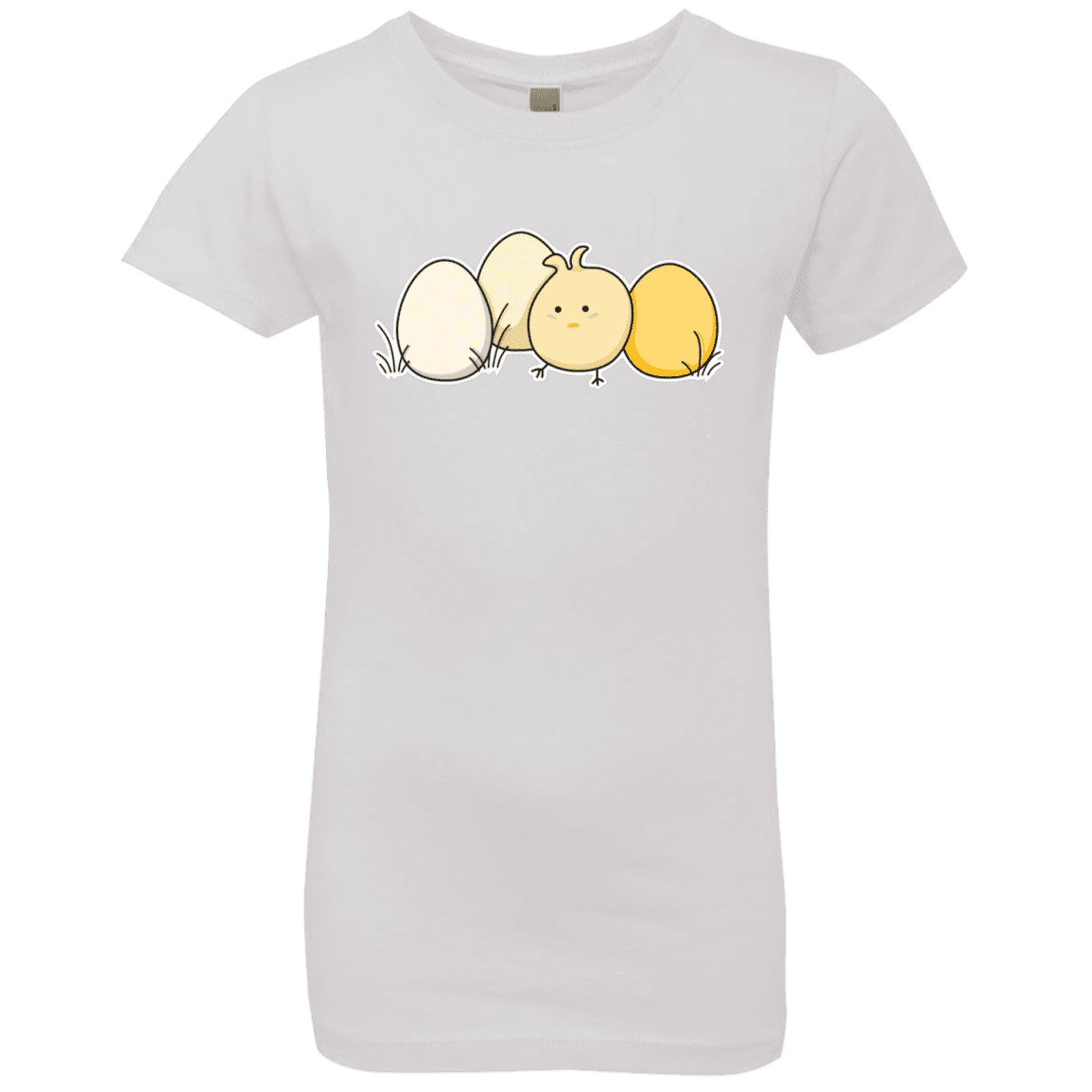 T-Shirts White / YXS Kawaii Easter Chick and Eggs Girls Premium T-Shirt