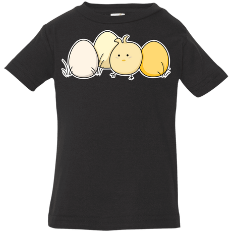 T-Shirts Black / 6 Months Kawaii Easter Chick and Eggs Infant Premium T-Shirt