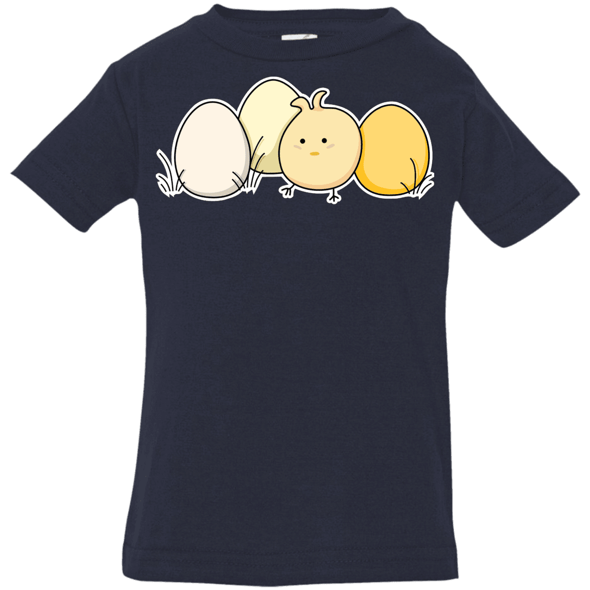 T-Shirts Navy / 6 Months Kawaii Easter Chick and Eggs Infant Premium T-Shirt