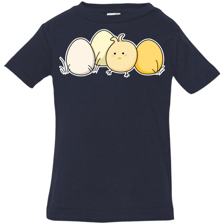 T-Shirts Navy / 6 Months Kawaii Easter Chick and Eggs Infant Premium T-Shirt