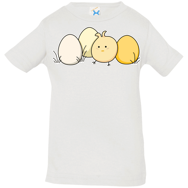 T-Shirts White / 6 Months Kawaii Easter Chick and Eggs Infant Premium T-Shirt