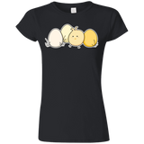 T-Shirts Black / S Kawaii Easter Chick and Eggs Junior Slimmer-Fit T-Shirt