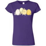 T-Shirts Purple / S Kawaii Easter Chick and Eggs Junior Slimmer-Fit T-Shirt