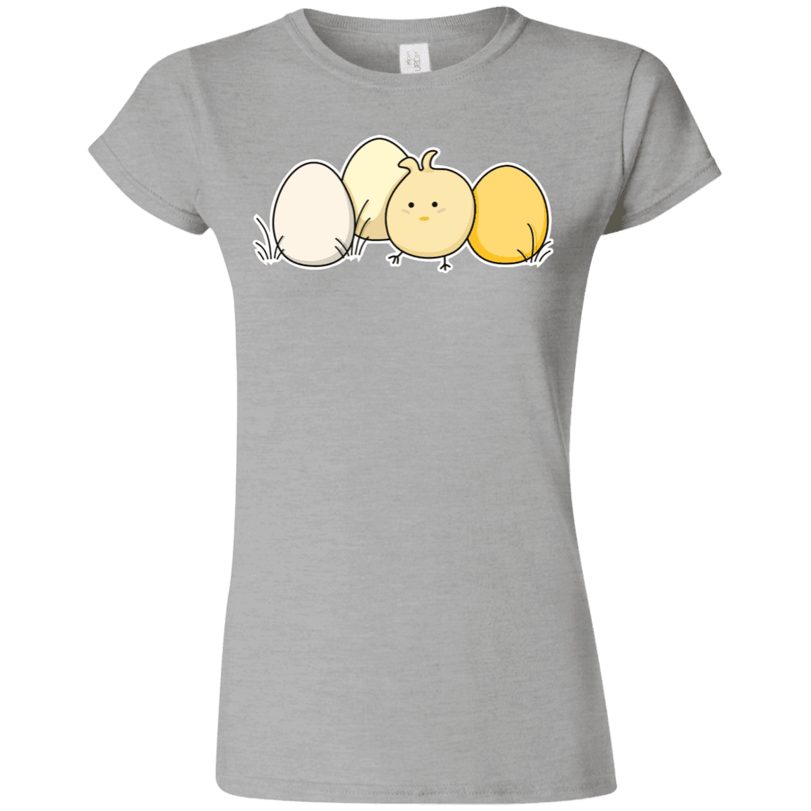 T-Shirts Sport Grey / S Kawaii Easter Chick and Eggs Junior Slimmer-Fit T-Shirt