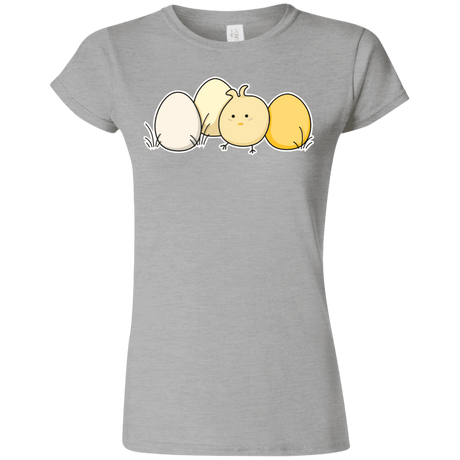 T-Shirts Sport Grey / S Kawaii Easter Chick and Eggs Junior Slimmer-Fit T-Shirt