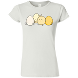 T-Shirts White / S Kawaii Easter Chick and Eggs Junior Slimmer-Fit T-Shirt