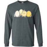 T-Shirts Dark Heather / S Kawaii Easter Chick and Eggs Men's Long Sleeve T-Shirt