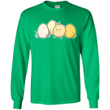 T-Shirts Irish Green / S Kawaii Easter Chick and Eggs Men's Long Sleeve T-Shirt