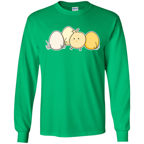 T-Shirts Irish Green / S Kawaii Easter Chick and Eggs Men's Long Sleeve T-Shirt