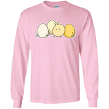 T-Shirts Light Pink / S Kawaii Easter Chick and Eggs Men's Long Sleeve T-Shirt