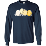 T-Shirts Navy / S Kawaii Easter Chick and Eggs Men's Long Sleeve T-Shirt