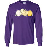 T-Shirts Purple / S Kawaii Easter Chick and Eggs Men's Long Sleeve T-Shirt