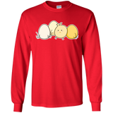 T-Shirts Red / S Kawaii Easter Chick and Eggs Men's Long Sleeve T-Shirt