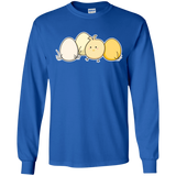 T-Shirts Royal / S Kawaii Easter Chick and Eggs Men's Long Sleeve T-Shirt