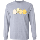 T-Shirts Sport Grey / S Kawaii Easter Chick and Eggs Men's Long Sleeve T-Shirt