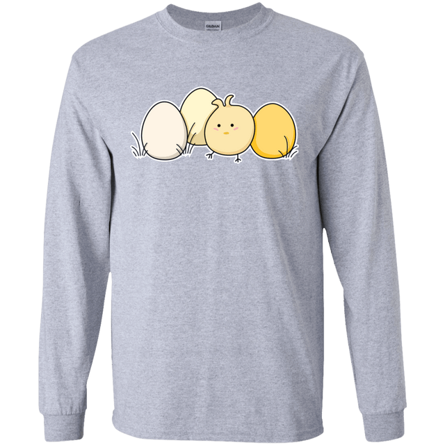 T-Shirts Sport Grey / S Kawaii Easter Chick and Eggs Men's Long Sleeve T-Shirt