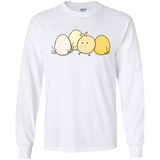 T-Shirts White / S Kawaii Easter Chick and Eggs Men's Long Sleeve T-Shirt