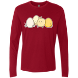 T-Shirts Cardinal / S Kawaii Easter Chick and Eggs Men's Premium Long Sleeve