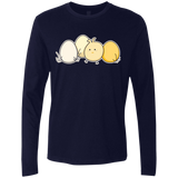 T-Shirts Midnight Navy / S Kawaii Easter Chick and Eggs Men's Premium Long Sleeve