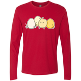 T-Shirts Red / S Kawaii Easter Chick and Eggs Men's Premium Long Sleeve