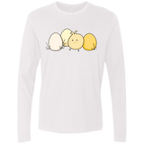 T-Shirts White / S Kawaii Easter Chick and Eggs Men's Premium Long Sleeve