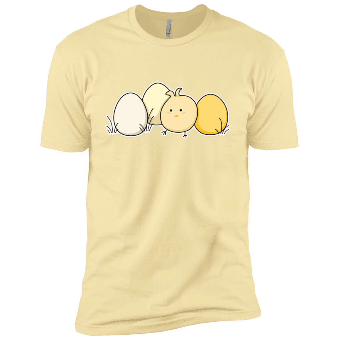 T-Shirts Banana Cream / X-Small Kawaii Easter Chick and Eggs Men's Premium T-Shirt