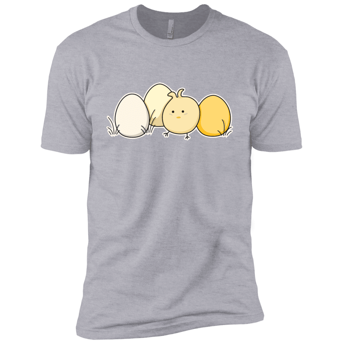 T-Shirts Heather Grey / X-Small Kawaii Easter Chick and Eggs Men's Premium T-Shirt