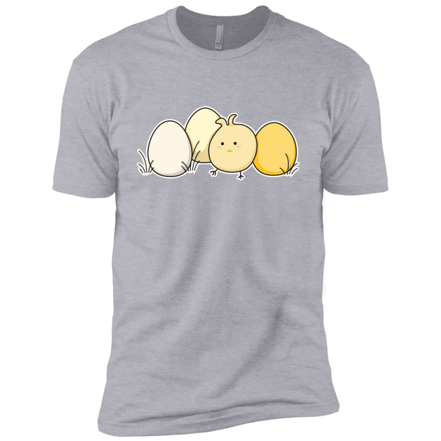 T-Shirts Heather Grey / X-Small Kawaii Easter Chick and Eggs Men's Premium T-Shirt