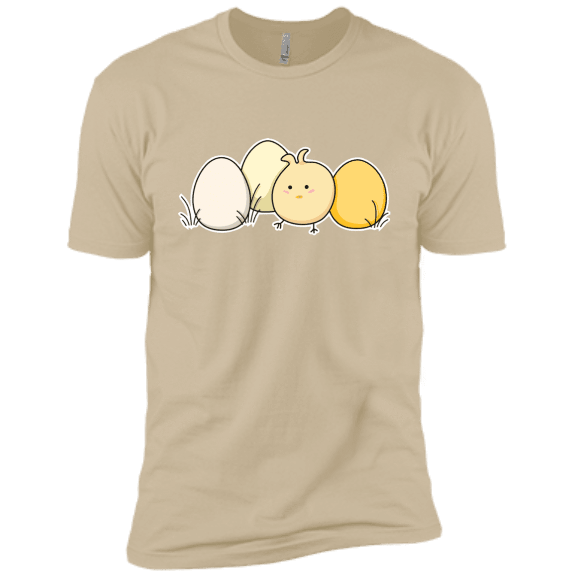 T-Shirts Sand / X-Small Kawaii Easter Chick and Eggs Men's Premium T-Shirt