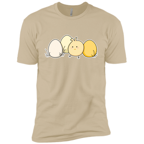T-Shirts Sand / X-Small Kawaii Easter Chick and Eggs Men's Premium T-Shirt