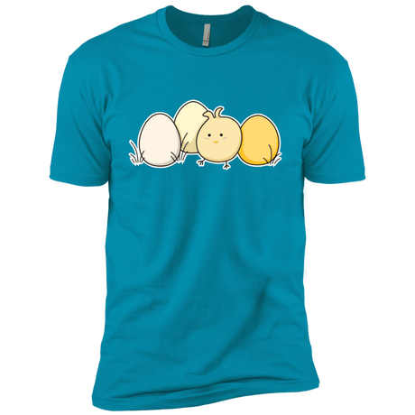 T-Shirts Turquoise / X-Small Kawaii Easter Chick and Eggs Men's Premium T-Shirt