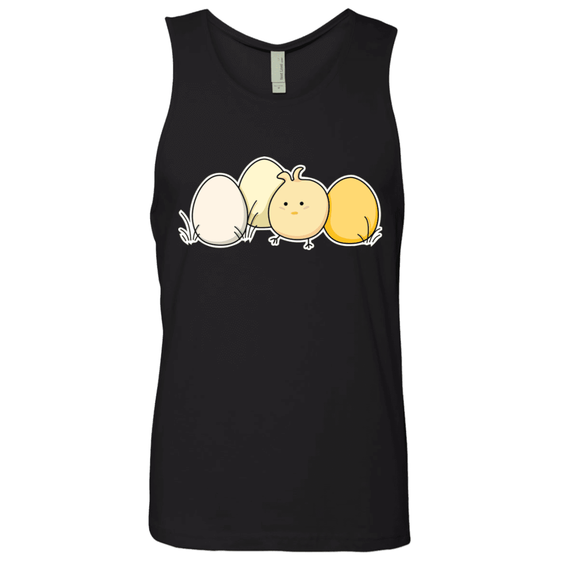 T-Shirts Black / S Kawaii Easter Chick and Eggs Men's Premium Tank Top