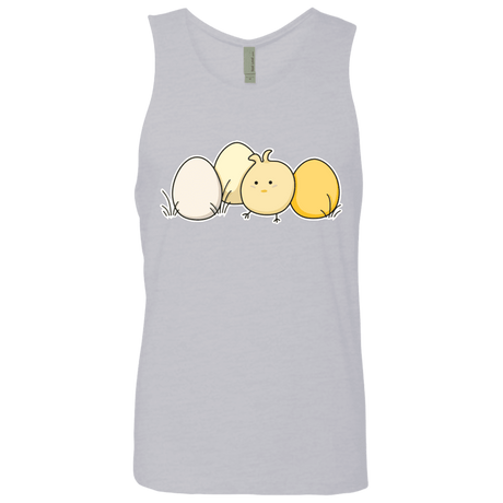 T-Shirts Heather Grey / S Kawaii Easter Chick and Eggs Men's Premium Tank Top